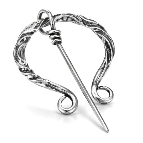 Silver vine scarf clip - clip, brooch